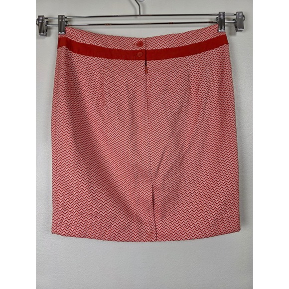 The Limited Mini Skirt Womens 12 Orange White Chevron Lined Career Office NWT - Picture 13 of 14